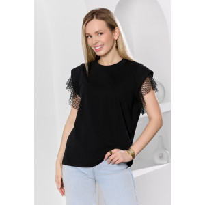 Футболка женская "Софт-1" кулирка с лайкрой (р-ры: 44-54) черный