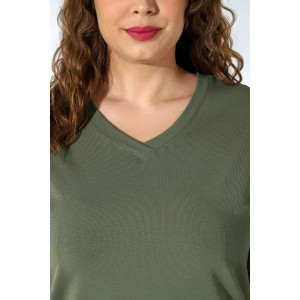 Футболка женская "Базис-5" кулирка с лайкрой (р-ры: 48-58) хаки