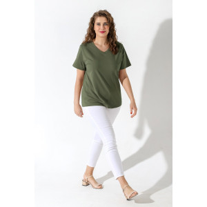 Футболка женская "Базис-5" кулирка с лайкрой (р-ры: 48-58) хаки