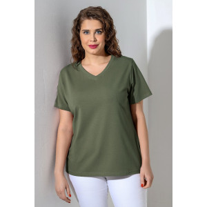 Футболка женская "Базис-5" кулирка с лайкрой (р-ры: 48-58) хаки