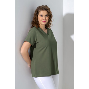 Футболка женская "Базис-5" кулирка с лайкрой (р-ры: 48-58) хаки
