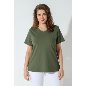 Футболка женская "Базис-5" кулирка с лайкрой (р-ры: 48-58) хаки