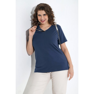 Футболка женская "Базис-5" кулирка с лайкрой (р-ры: 48-58) индиго