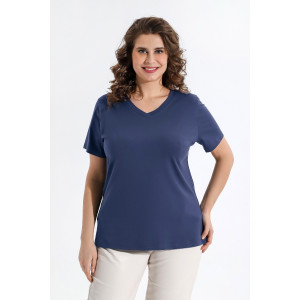 Футболка женская "Базис-5" кулирка с лайкрой (р-ры: 48-58) индиго
