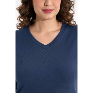 Футболка женская "Базис-5" кулирка с лайкрой (р-ры: 48-58) индиго