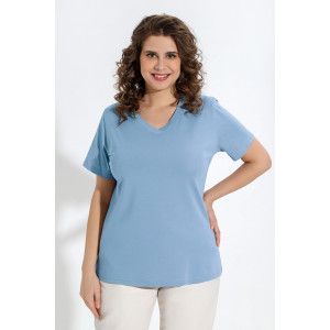 Футболка женская "Базис-5" кулирка с лайкрой (р-ры: 48-58) голубой