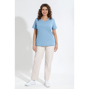 Футболка женская "Базис-5" кулирка с лайкрой (р-ры: 48-58) голубой