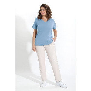 Футболка женская "Базис-5" кулирка с лайкрой (р-ры: 48-58) голубой