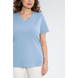 Футболка женская "Базис-5" кулирка с лайкрой (р-ры: 48-58) голубой