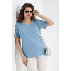 Футболка женская "Базис-5" кулирка с лайкрой (р-ры: 48-58) голубой
