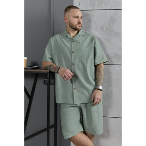 Костюм двойка мужской "Аристократ-2" фактурное полотно (р-ры: 48-58) хвойный меланж