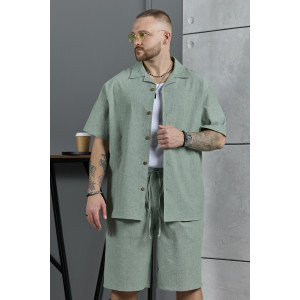 Костюм двойка мужской "Аристократ-2" фактурное полотно (р-ры: 48-58) хвойный меланж