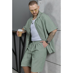 Костюм двойка мужской "Аристократ-2" фактурное полотно (р-ры: 48-58) хвойный меланж