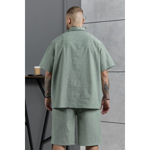 Костюм двойка мужской "Аристократ-2" фактурное полотно (р-ры: 48-58) хвойный меланж