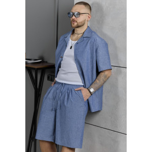 Костюм двойка мужской "Аристократ-2" фактурное полотно (р-ры: 48-58) джинсовый меланж