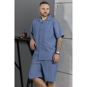 Костюм двойка мужской "Аристократ-2" фактурное полотно (р-ры: 48-58) джинсовый меланж