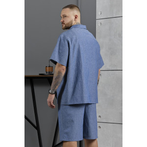 Костюм двойка мужской "Аристократ-2" фактурное полотно (р-ры: 48-58) джинсовый меланж