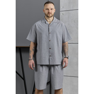 Костюм двойка мужской "Аристократ-2" фактурное полотно (р-ры: 48-58) серый меланж