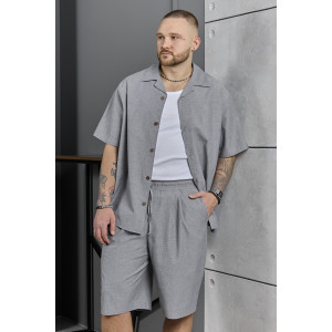 Костюм двойка мужской "Аристократ-2" фактурное полотно (р-ры: 48-58) серый меланж