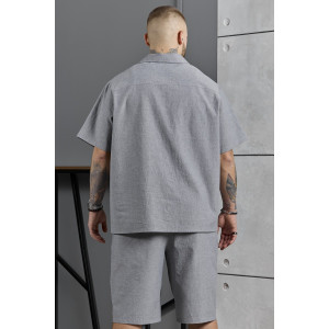 Костюм двойка мужской "Аристократ-2" фактурное полотно (р-ры: 48-58) серый меланж