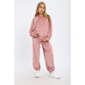 Костюм двойка детский МЛШ "Lux" велюр (р-ры: 122-152) пудра