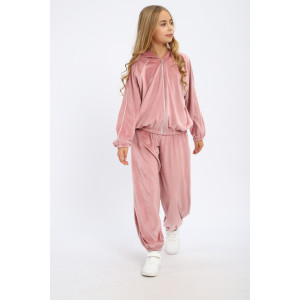 Костюм двойка детский МЛШ "Lux" велюр (р-ры: 122-152) пудра