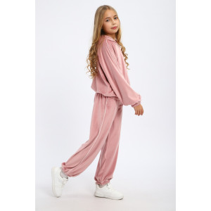 Костюм двойка детский МЛШ "Lux" велюр (р-ры: 122-152) пудра