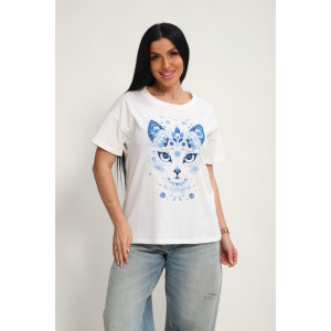 Футболка женская №85675 кулирка (р-ры: 46-56) белый