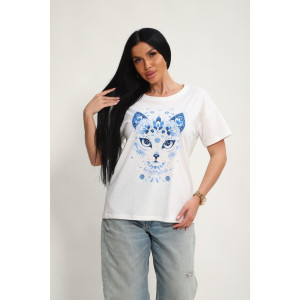 Футболка женская №85675 кулирка (р-ры: 46-56) белый