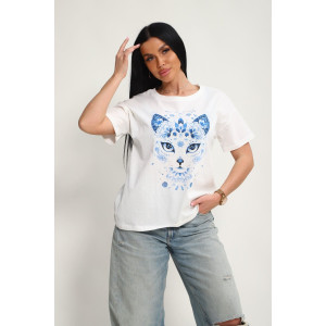 Футболка женская №85675 кулирка (р-ры: 46-56) белый