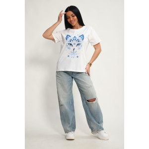 Футболка женская №85675 кулирка (р-ры: 46-56) белый