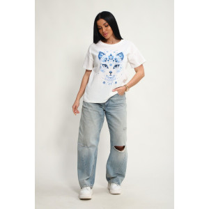 Футболка женская №85675 кулирка (р-ры: 46-56) белый