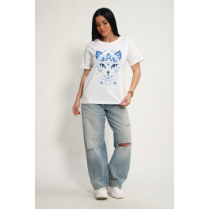 Футболка женская №85675 кулирка (р-ры: 46-56) белый