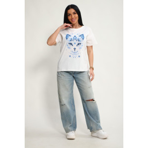 Футболка женская №85675 кулирка (р-ры: 46-56) белый