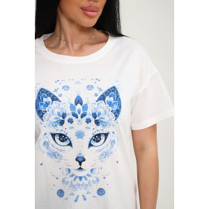 Футболка женская №85675 кулирка (р-ры: 46-56) белый