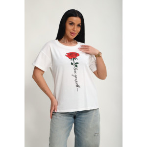 Футболка женская №85676 кулирка (р-ры: 46-56) белый