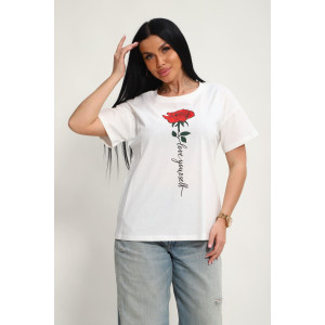 Футболка женская №85676 кулирка (р-ры: 46-56) белый