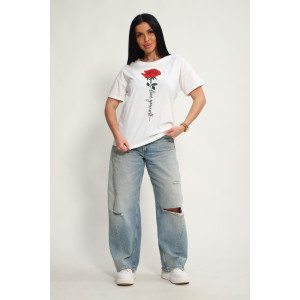 Футболка женская №85676 кулирка (р-ры: 46-56) белый