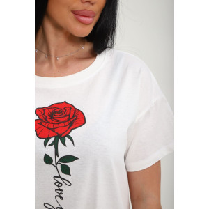 Футболка женская №85676 кулирка (р-ры: 46-56) белый