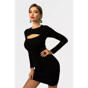 Платье женское ПЛ-149КШ/ЧЕР кашкорсе (последний размер) черный 42