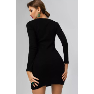 Платье женское ПЛ-149КШ/ЧЕР кашкорсе (последний размер) черный 42