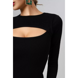 Платье женское ПЛ-149КШ/ЧЕР кашкорсе (последний размер) черный 42