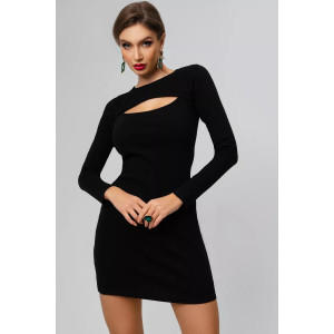 Платье женское ПЛ-149КШ/ЧЕР кашкорсе (последний размер) черный 42