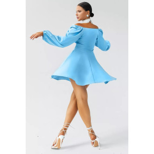 Платье женское ПЛ-143БР/ГОЛ барби (последний размер) голубой 52
