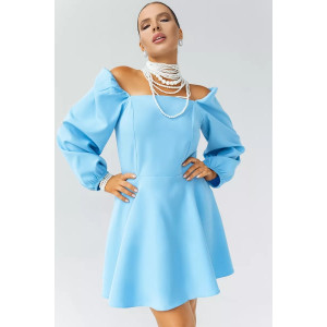 Платье женское ПЛ-143БР/ГОЛ барби (последний размер) голубой 52