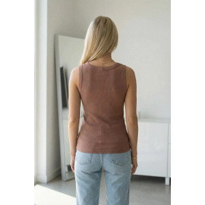 Майка женская "Мия" кашкорсе (последний размер) шоколад 48