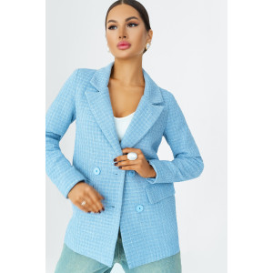Пиджак женский КР-012ТВД/ГОЛ твид (последний размер) голубой 56