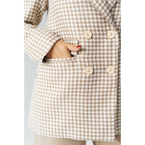 Пиджак женский КР-012ТВД/БЖБ твид (последний размер) белый-бежевый 52