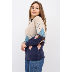 Джемпер женский "Ромбы" вязаное полотно (последний размер) 44-50