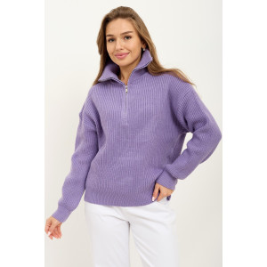 Свитер женский "Молодежный Ф" трикотажное полотно-пряжа (последний размер) сиреневый 46-50